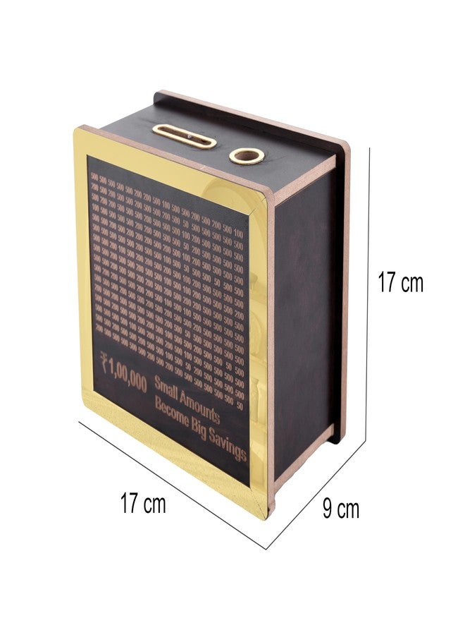 nexat Wooden Piggy Bank for Kids & Adults, Coin Box with Carved Design, Savings Box, Mini Bank, Donation Box, Smart Money Box, Wooden Coin Box, Money Saver, Piggy Bank with Numbers (5) - Image 2